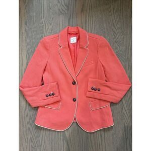 Gap The Academy Blazer Size 0 Coral White Detailing Preppy Buttons